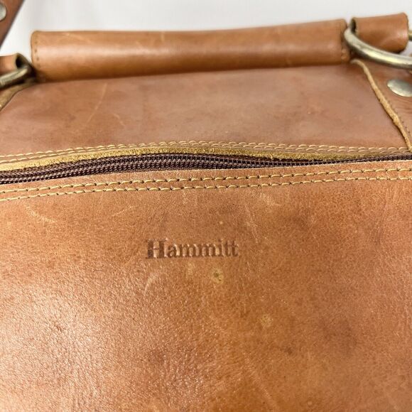 HAMMITT Suzy Duffle Oversized Weekend Large Brown Leather Diaper Bag - Studded - Picture 5 of 15